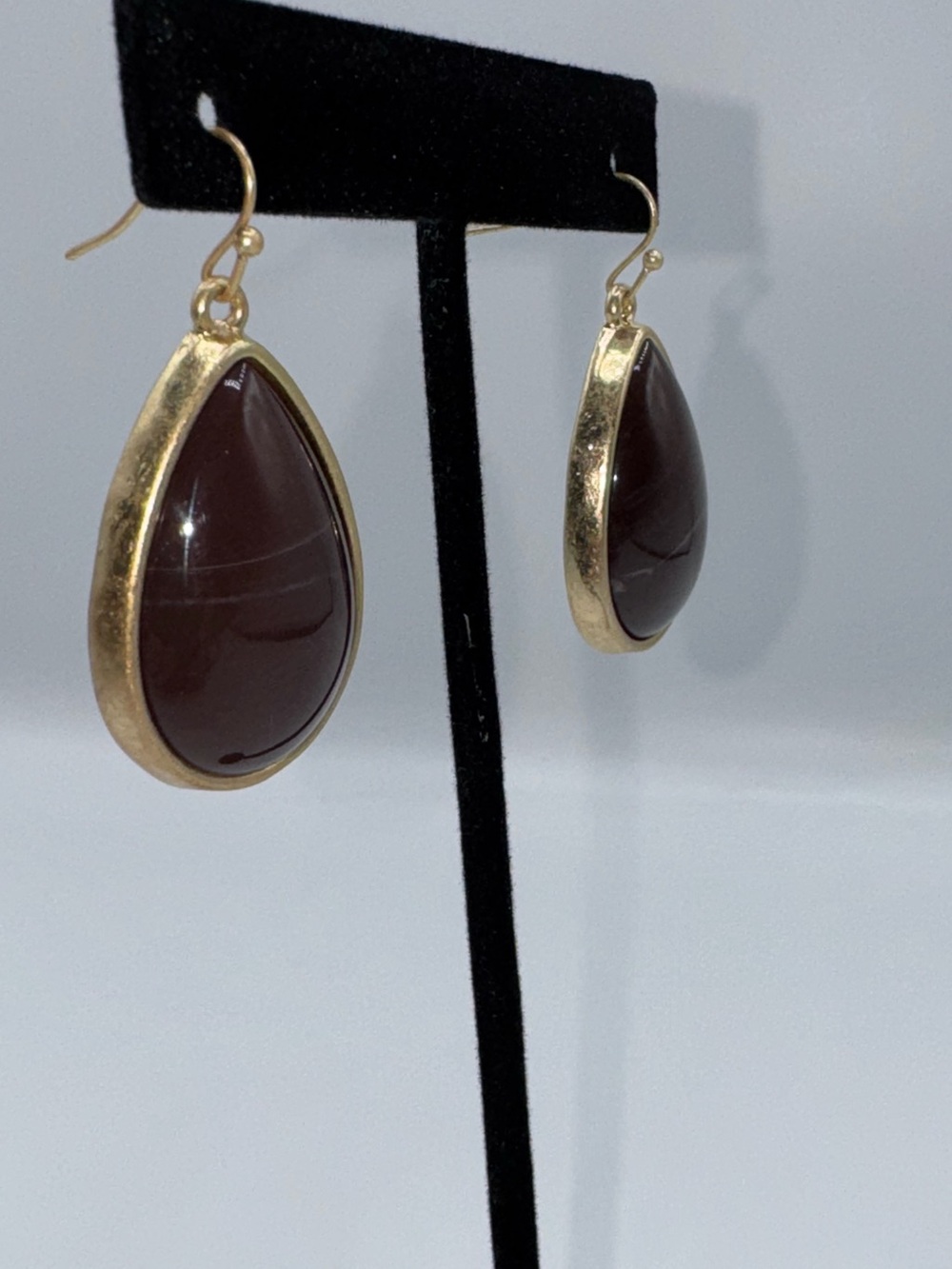 Carnelian Pear Drop Earrings - Picture 7 of 9